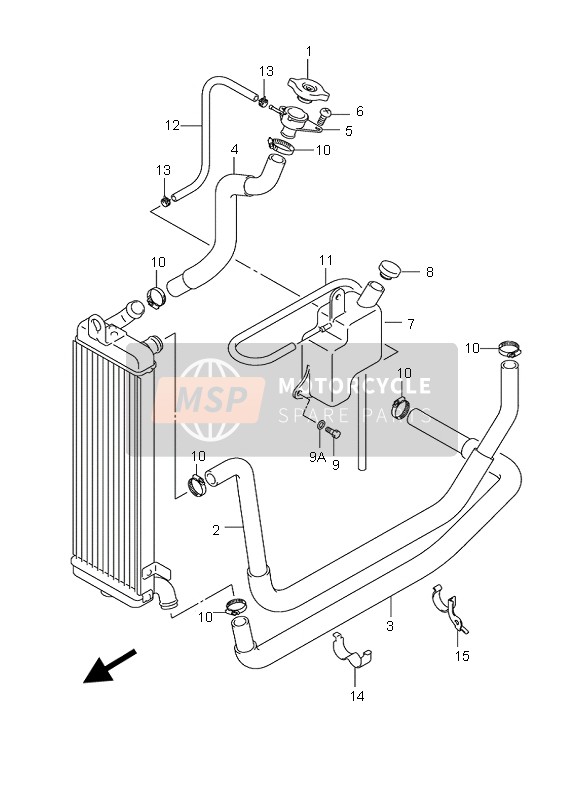 Suzuki UH125 BURGMAN 2005 Tuyau de radiateur pour un 2005 Suzuki UH125 BURGMAN